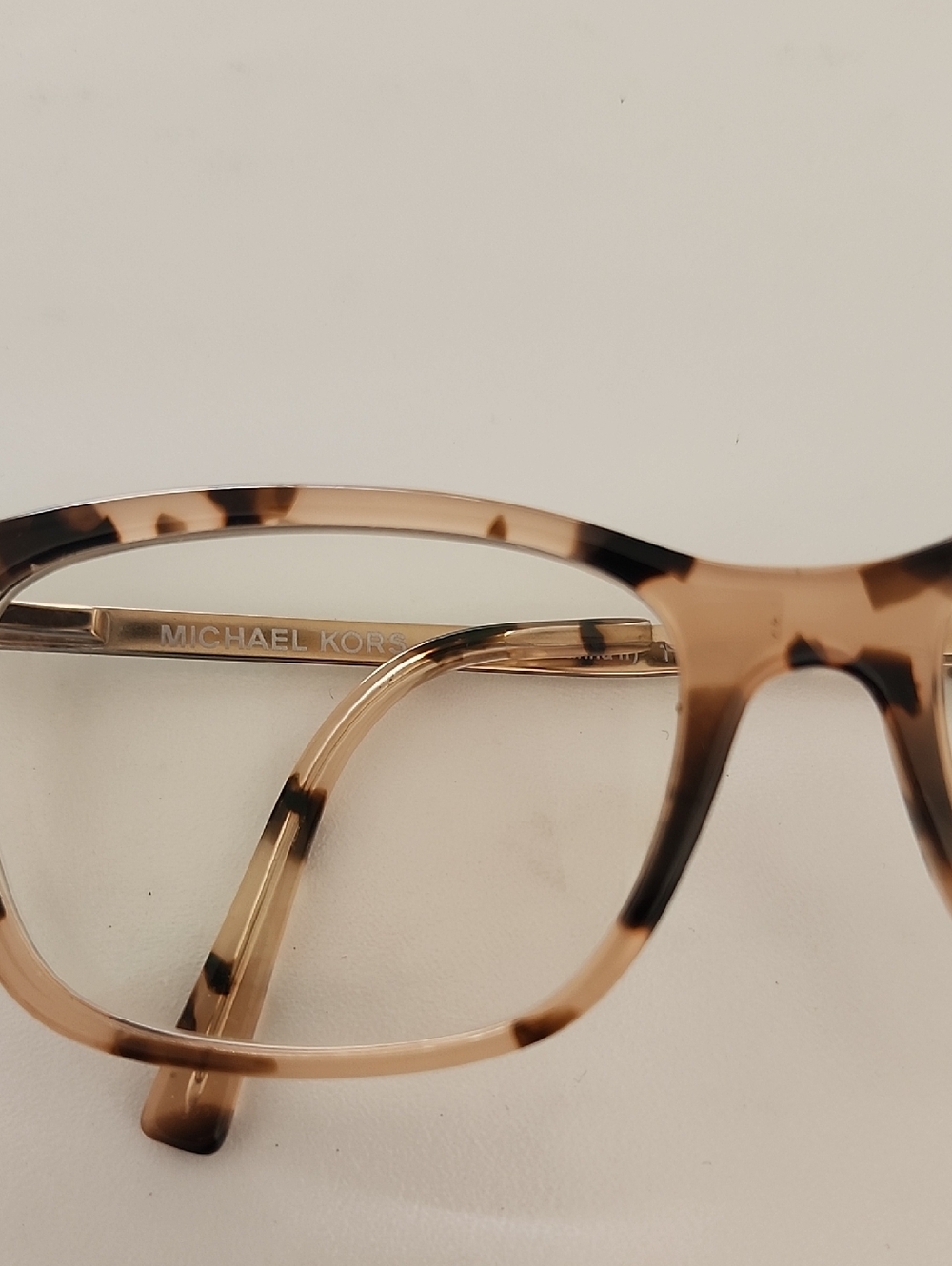 Michael Kors Beige Tortoiseshell Acetate Eyeglass Frames